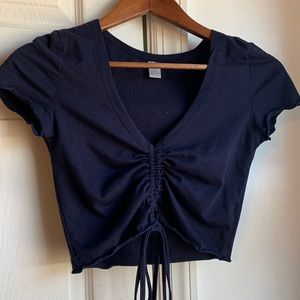 drawstring cropped tee